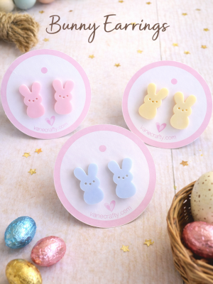 pastel bunny earrings acrylic easter earrings cute spring jewelry for kids and women