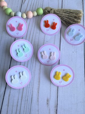 pastel bunny acrylic earrings colorful easter earrings for kids and women