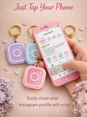 nfc instagram keychain tap to connect custom acrylic keychain social media sharing device